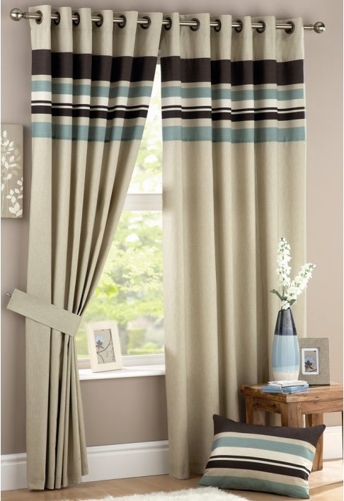 Curtina Harvard Duck Egg Lined Curtains