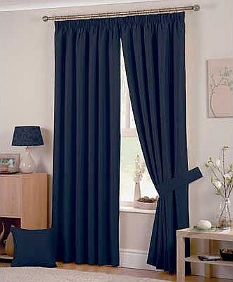 Curtina Hudson Lined Curtains - 168x183cm - Navy