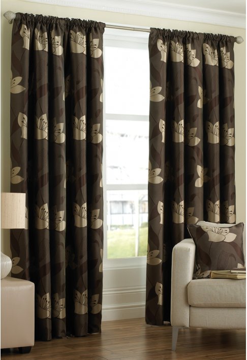 Curtina Isabella Chocolate Lined Curtains
