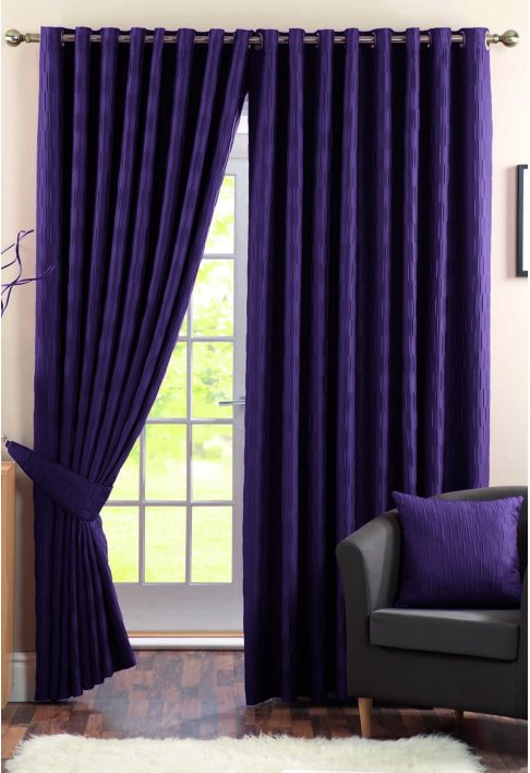 Lyons Aubergine Lined Curtains