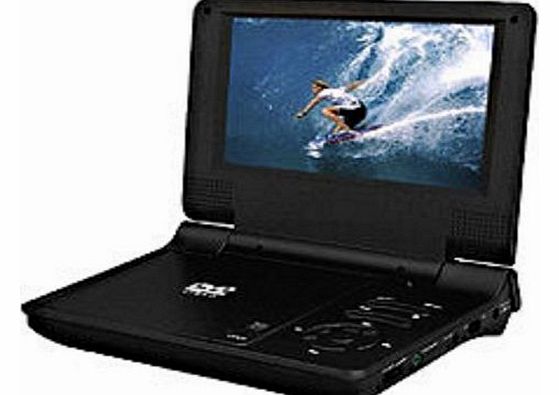 7015UK Multi-Region Portable 7`` DVD Player with Car Kit - Black