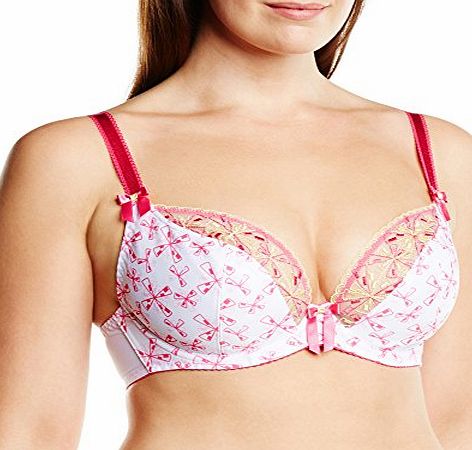 Curvy Kate Womens Firecracker Plunge Everyday Bra, Multicoloured (White Print), 28DD