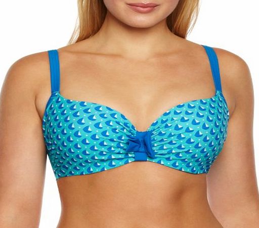 Curvy Kate Womens Marina Moulded Bra Underwired Bikini Top, Blue (Aqua), 32G