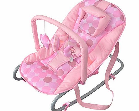 Cute Baby - Pink Rocker Fully Reclining Rocking Cradle Chair - From Newborn