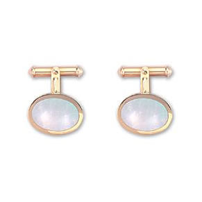 CW Sellors 9CL193 Mother of Pearl Cabochon Cufflinks