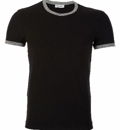 Dolce and Gabbana Contrast Trim T-Shirt Black