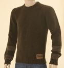 D&G Mens Brown with Brown Fleck Round Neck Wool Mix Sweater