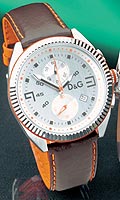 D&G Mens Lou Chronograph Brown Strap Watch