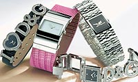 D & G Clasp Womens Pink Strap Watch with Interchangeable White Silicone Strap