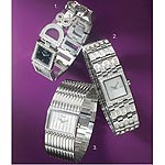D & G Womens Night & Day Stone Set Case & Bracelet Black Dial Watch