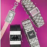 D & G Womens Stupendous Square Black Dial Bracelet Watch