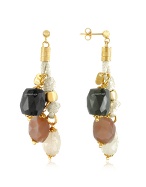 Daco Milano Gemstone and Sterling Silver Drop Earrings