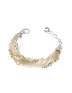 Daco Milano Multi-strand Sterling Silver and Lace Bracelet