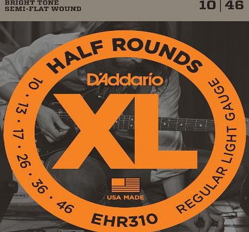 DAddario EHR310 XL Half Rounds Regular Light (.010-.046) Electric Guitar Strings