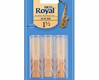 Daddario Rico Royal Alto Saxophone Reeds 1.5 3-Pack