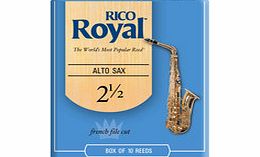 Daddario Rico Royal Alto Saxophone Reeds 2.5 10 Box