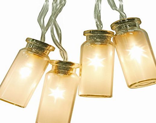 Dailyart NEW - 8 Modes Vintag Glass Jar LED Fairy Lights With 20 Warm White LEDs-- Battery Operated (Waterproof IP44)