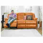 Large Leather Recliner Sofa, Cognac