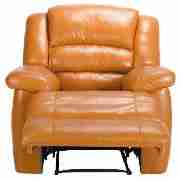 Leather Recliner Armchair, Cognac