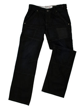 Damaged Dark Indigo Denim Vortex Denim Jeans