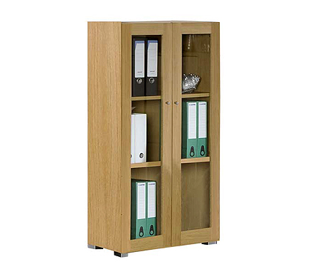Dynamic Medium Glazed Bookcase in Oak