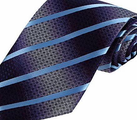 DAN SMITH DAA7A06A Purple Blue Stripes Shandmade Contemporary Tie Woven Microfiber Economics Necktie By Dan Smith