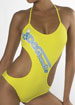 DandG Beachwear Logomania cut out swimsuit