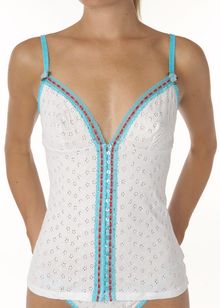 Broderie Anglaise button cami