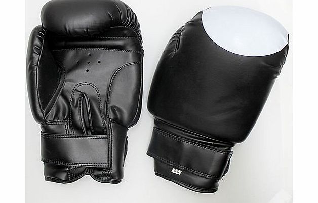 Dani Online Business Black Leather KickBoxing Gloves Fight Punch Bag MMA MuayThai Grappling Sparring (14oz)