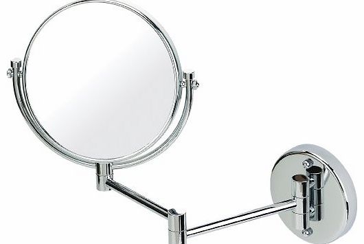 Chrome Extending Shaving Wall Mounted Mirror True Image x3 Magnified Extends to 64cm 20cm