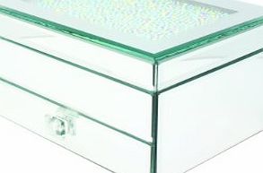 Danielle Creations Medium Crystal Top Mirrored Jewellery Box with Drawer
