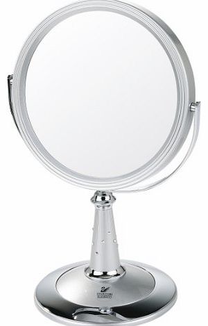 Silver/Chrome UV Finish Pedestal Mirror with Swarovski Elements