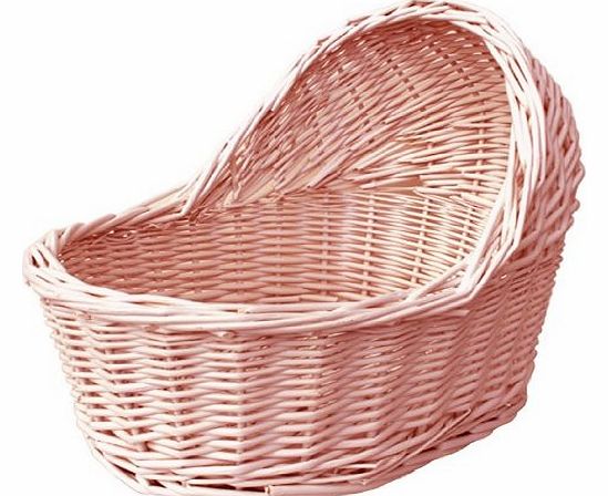 DapperBaby Cute Pink wicker crib gift basket 20cm x 27cm