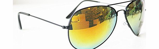 Unisex Aviator Sunglasses Metal Frames Slim Arms Mirror Tinted Lenses