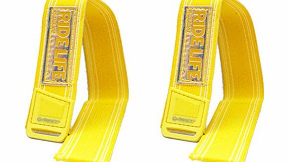 Darzzling VELCRO CYCLE TROUSER BAND Leg STRAPS REFLECTIVE BIKE LEG CLIPS Safety Equipmen High Visibility(price for single piece) (Yellow X 2)