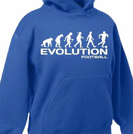 Football game Player FOOTBALLER EVOLUTION, funny, sports, childrens kids boys girls Hoody Hoodie, Blue, 12