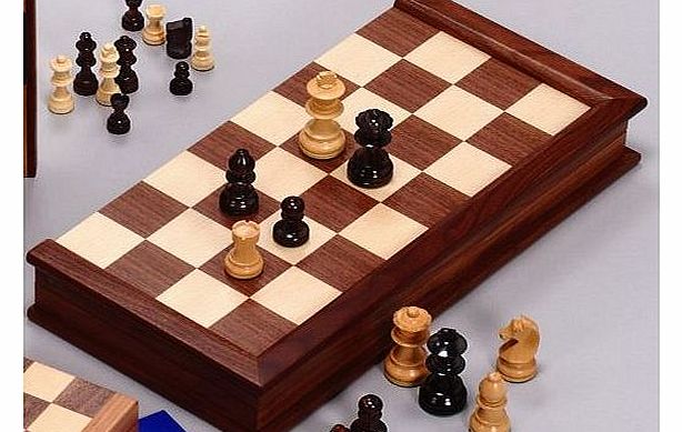 Deluxe Walnut Tournament Chess Set - Hand Carved Staunton Pieces