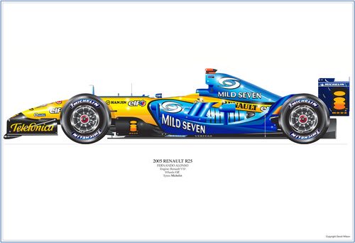 David Wilson -2005 Renault F1 R25 Print-Fernando Alonso