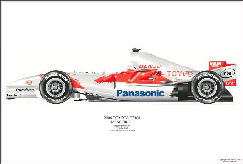 David Wilson Toyota F1 TF106 Formula 1 Art Print - Schumacher
