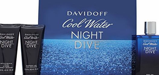 Davidoff Cool Water Night Dive Eau De Toilette Spray 125ml Set 3 Pieces 2015