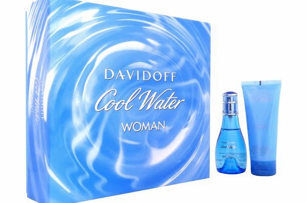Cool Water Woman by Davidoff EDT Spray 50ml + Body Lotion 75ml Giftset