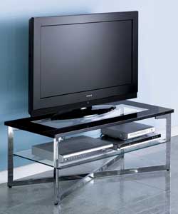 Clear Tempered Glass and Chrome TV Unit