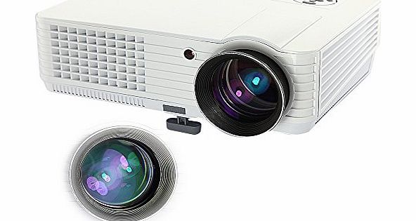 (1024*600 2xHDMI 2xUSB) RD-803 1080p LED Projector 2000 Lumens Projector Home Cinema with Contrast Ratio 1200:1, Image Size up to 140 Inches, Less Than 25 db Noise 50000 Hrs Lamp Life for Meeting, Mov