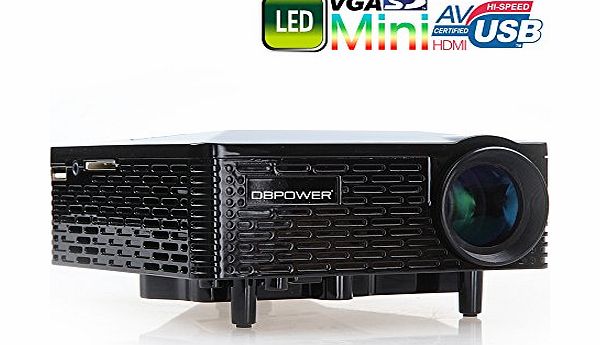 DBPOWER BL-18 Mini LED Projector Support 1920*1080,400:1 Maximum 20000 hours Native Resolution 320*240 with 500 Lumens Brightness, Home Theater Projector with the Inputs of AV/VGA/SD/USB/HDMI for Small-room M