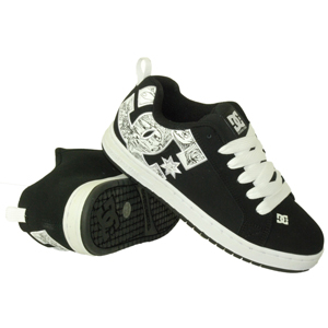 DC Mens Mens DC Court Graffik Shoe. Carbon White Black