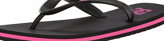 DC Shoes Womens Spray Flip Flops in Black/Pink (UK 5, Black/Black/Crazy Pink)