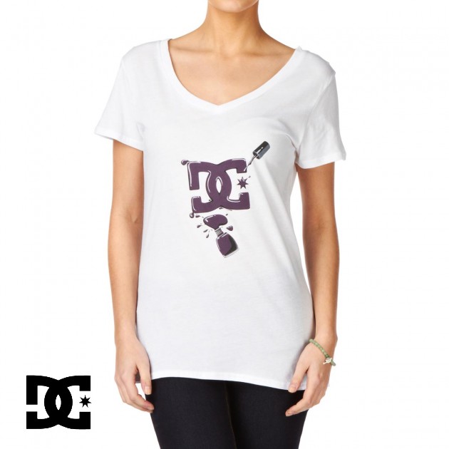 Womens DC Nail Polish T-Shirt - White