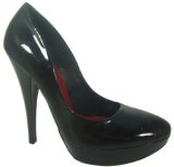 Garage Shoes - Pickard - Womens High Heel Shoe - Black Patent Size 6 UK