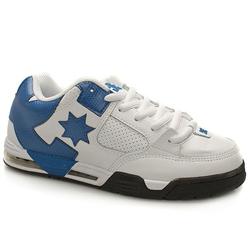 Male Command Leather Upper Dc Shoes in White and Blue