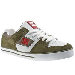 Male Dc Shoes Pure Slim Xe Leather Upper in White and Grey